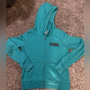 VS Pink Zip Up Hooded Sweatshirt Size Small